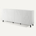 **Moderne Witte Dressoir met Geometrische Patroon en Zwarte Poten**